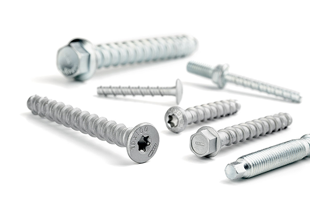 Tornillos para hormigón TH/TX/TF de INDEX disponibles 9 modelos de cabezas diferentes