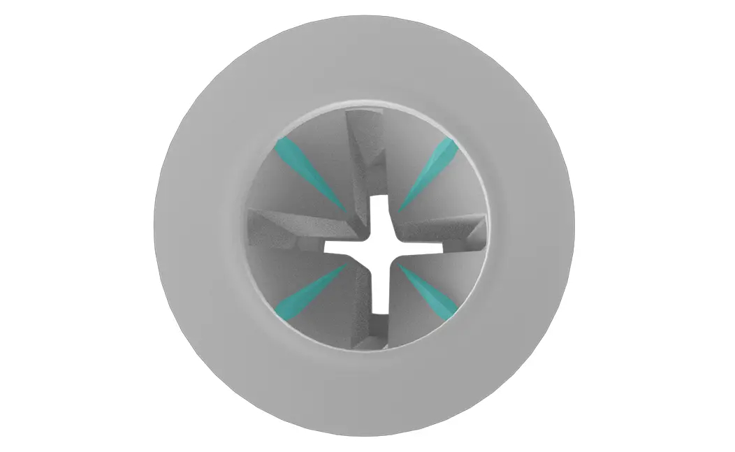 Detalle anclaje TN4S diseño estrias inferiores