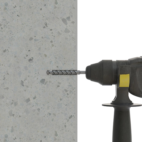 Paso 1 perforación del hormigón con taladro percutor