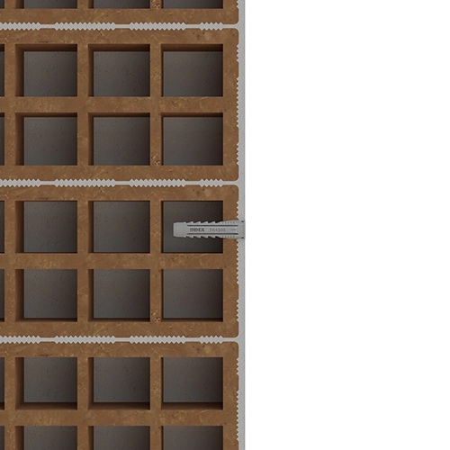 Paso 4 colocación taco de Nylon® TN4S en ladrillo hueco