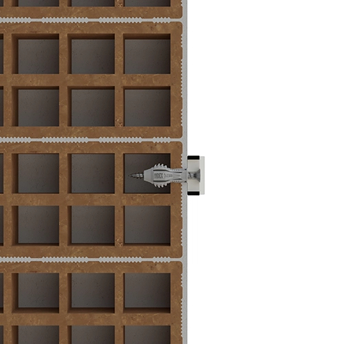 Paso 4 estado final del taco de Nylon® TN4S fijado sobre el ladrillo hueco